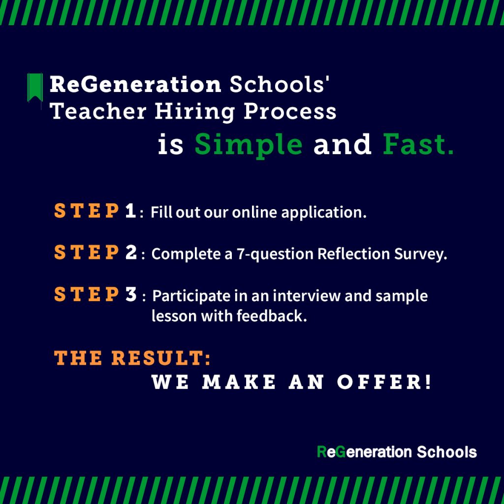 ReGeneration Schools Teacher Application Process