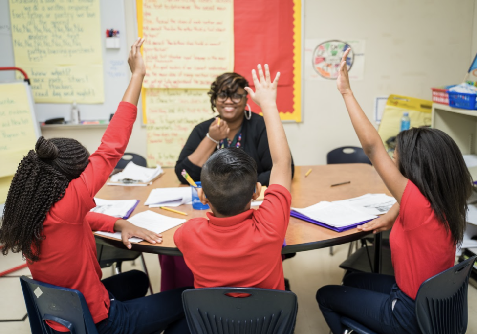 Ms Byrd teaching in her classroom at CICS Basil, a Regeneration Charter school in Chicago
